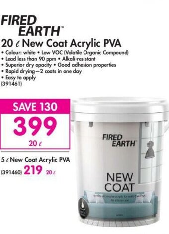 Makro Fired Earth 20L New Coat Acrylic PVA offer