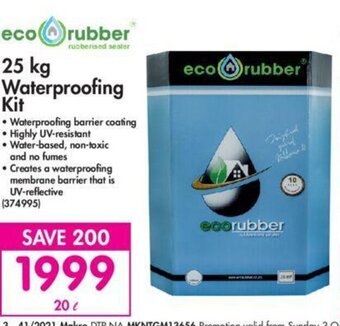 Eco Rubber 25kg Waterproofing Kit