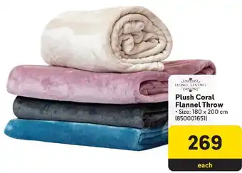 Makro HOME LIVING Plush Coral Flannel Throw offer