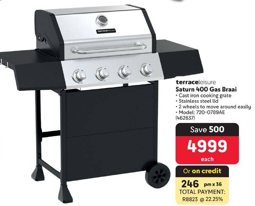 terraceleisure Saturn 400 Gas Braai offer at Makro