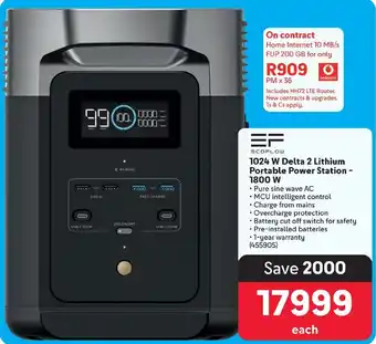 ECOFLOW 1024 W Delta 2 Lithium Portable Power Station - 1800 W