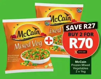 Checkers McCain Frozen Mixed Vegetables 2 x 1kg offer