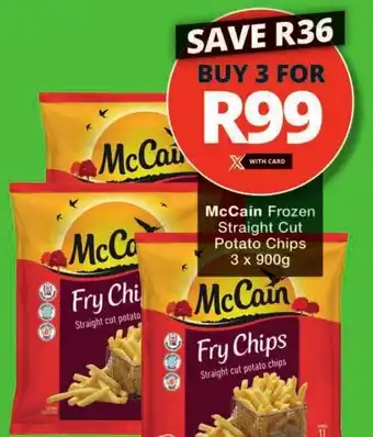 Checkers McCain Frozen Straight Cut Potato Chips 3 x 900g offer