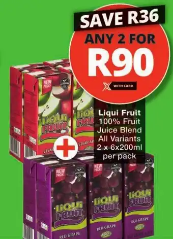 Checkers Liqui Fruit 100% Fruit Juice Blend All Variants offer