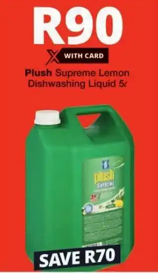 Checkers Plush Supreme Lemon Dishwashing Liquid 5L offer