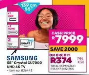 Game Samsung 55(139cm) Crystal CU7000 UHD 4K TV offer