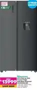 Game Hisense 670Ltr Side-By-Side Freezer Fridge With Water Dispenser H670SMIB WD offer