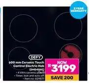 Game Defy 600mm Ceramic Touch Control Electric Hob DHD406E offer