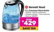 Game Bennett Read 1.7Ltr Classique Glass Kettle offer