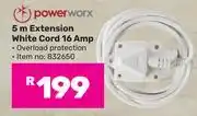 Game Powerworx 5m Extension White Cord 16 Amp offer