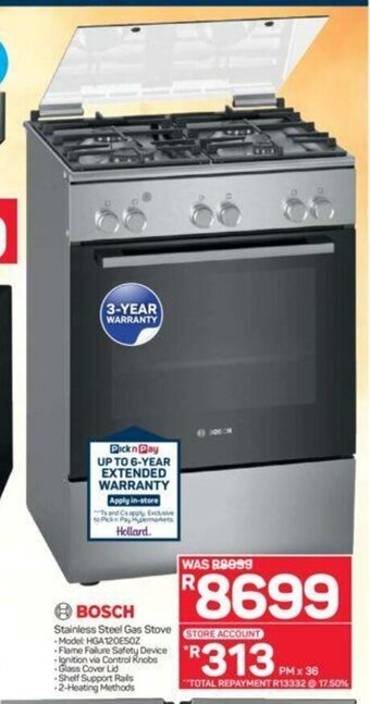 Bosch - Stainless Steel Gas Stove