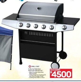 Pick n Pay Grill Chef 5-Burner Patio Gas Braai with Side Burner offer