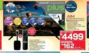 Pick n Pay AIM 42" Full HD LED TV Plus Elsys Smarty Android TV Smart Dongle offer