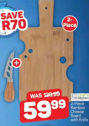 Pick n Pay Chef's Kitchen 2-Piece Bamboo Cheese Board with Knife offer