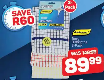 Pick n Pay Goldenmart Terry Dishcloths 3-Pack offer