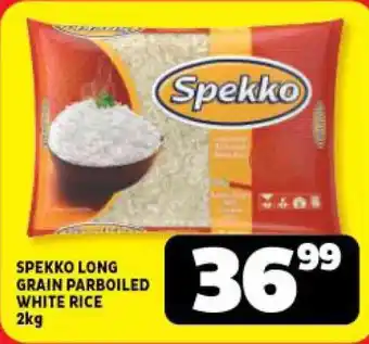 Usave SPEKKO LONG GRAIN PARBOILED WHITE RICE 2kg offer