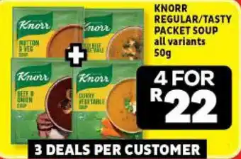 Usave KNORR REGULAR/TASTY PACKET SOUP all variants 50g offer