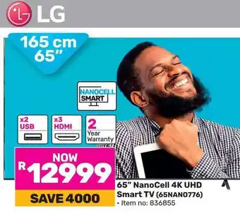 Game LG 65" NanoCell 4K UHD Smart TV (65NAN0776) offer