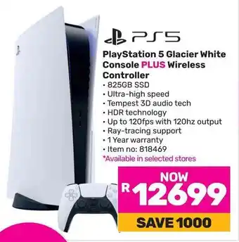 Game PS5 PlayStation 5 Glacier White Console PLUS Wireless Controller offer