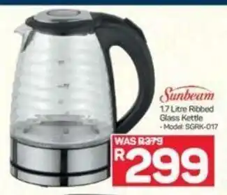 Pick n Pay Sunbeam - 1.7 Litre Ribbed Glass Kettle offer