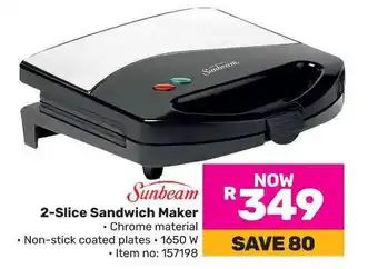 Game Sunbeam 2-Slice Sandwich Maker offer