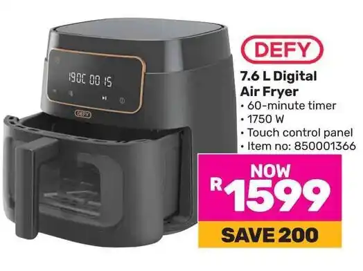 Game DEFY 7.6 L Digital Air Fryer offer