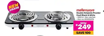 Game mellerware Double Hotplate Powder Coat Black & White offer