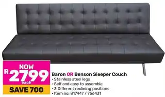 Game Baron OR Benson Sleeper Couch offer