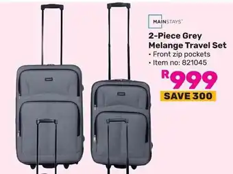 Game MAINSTAYS 2-Piece Grey Melange Travel Set offer