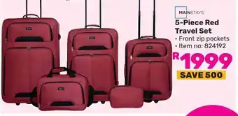 Game MAINSTAYS 5-Piece Red Travel Set offer