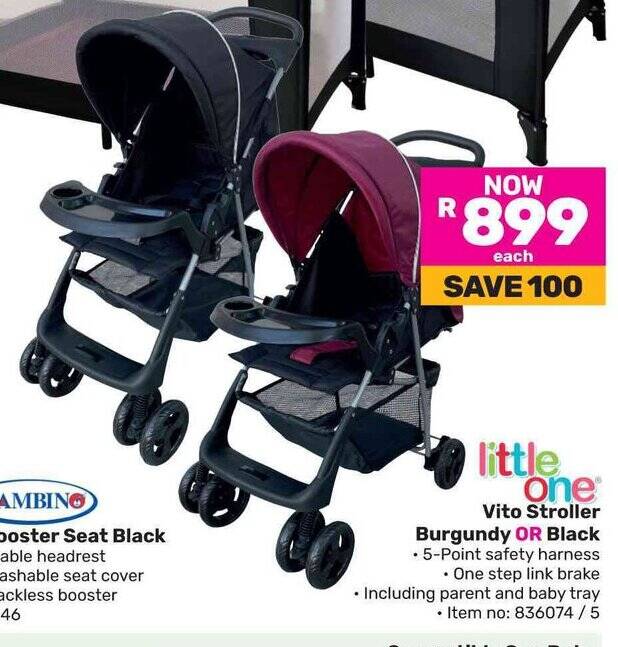 little one Vito Stroller Burgundy OR Black offer at Game