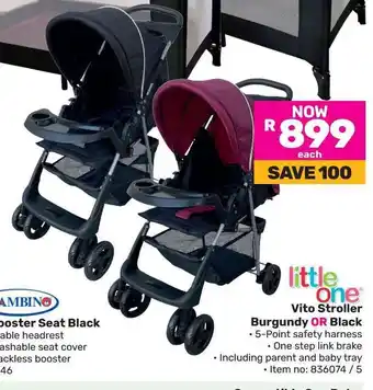 Game little one Vito Stroller Burgundy OR Black offer