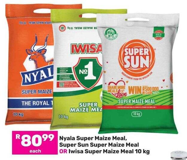 Nyala Super Maize Meal, Super Sun Super Maize Meal OR Iwisa Super Maize
