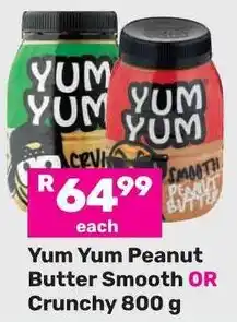 Game Yum Yum Peanut Butter Smooth OR Crunchy 800 g offer