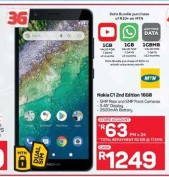 Pick n Pay Nokia C1 2nd Edition 16GB offer