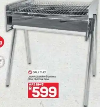 Pick n Pay Grill Chef Large Adjustable Stainless Steel Charcoal Braai offer