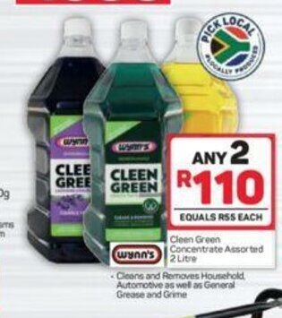 Wynn's Cleen Green Concentrate Assorted 2 Litre