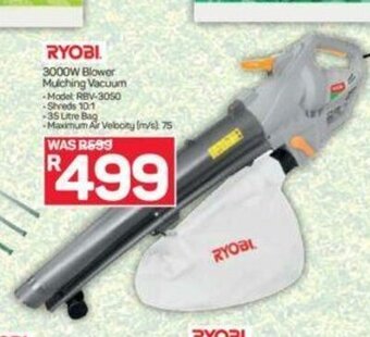 Pick n Pay Ryobi 3000W Blower Mulching Vacuum offer