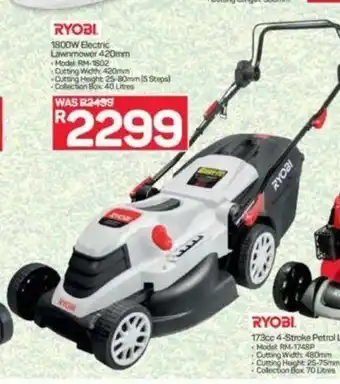 Pick n Pay Ryobi 1800W Electric Lawnmower 420mm offer