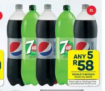 Pick n Pay Pepsi Light or 7Up Sugar Free Carbonated Soft Drink 2 Litre offer