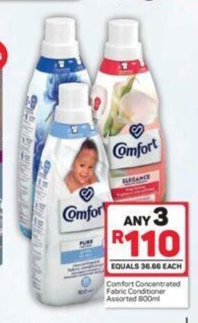 Pick n Pay Comfort Concentrated Fabric Conditioner Assorted 800ml offer