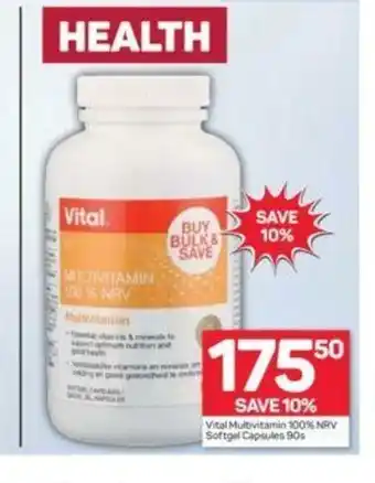 Pick n Pay Vital Multivitamin 100% NRV Softgel Capsules 90s offer