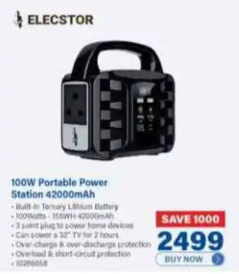 Incredible Connection ELECSTOR 100W Portable Power Station 42000mAh offer