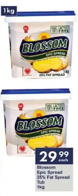 President Hyper Blossom Epic Spread 25% Fat Spread Tub 1kg offer