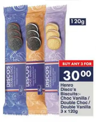 Henro Disco's Biscuits Choc Vanilla / Double Choc/ Double Vanilla 3 x ...