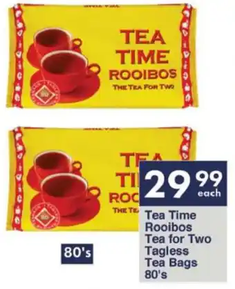 President Hyper Tea Time Rooibos Tea for Two Tagless Tea Bags 80's offer