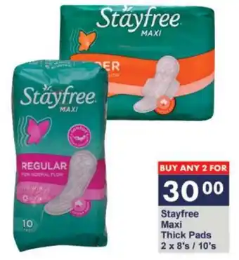 President Hyper Stayfree Maxi Thick Pads offer