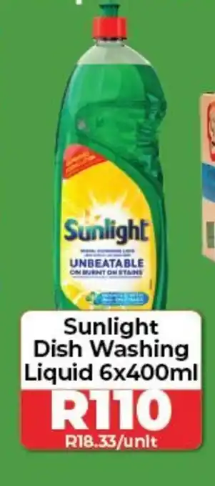 1UP Sunlight Dish Washing Liquid 6x400ml offer