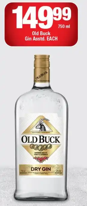 OK Liquor Old Buck Gin Asstd. EACH offer