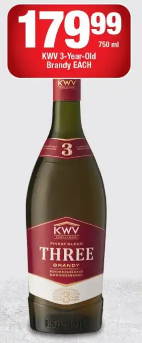 OK Liquor KWV 3-Year-Old Brandy EACH offer